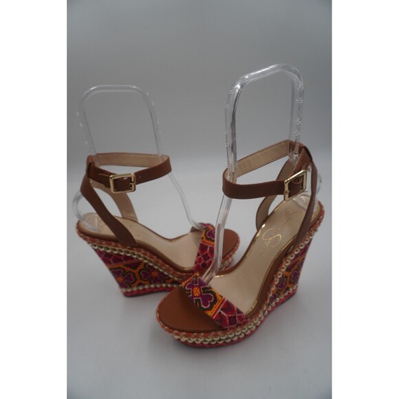 Jessica Simpson Alinda Boho Chic Resort/Vac Woven Platform Wedge Sandals Sz 9.5M